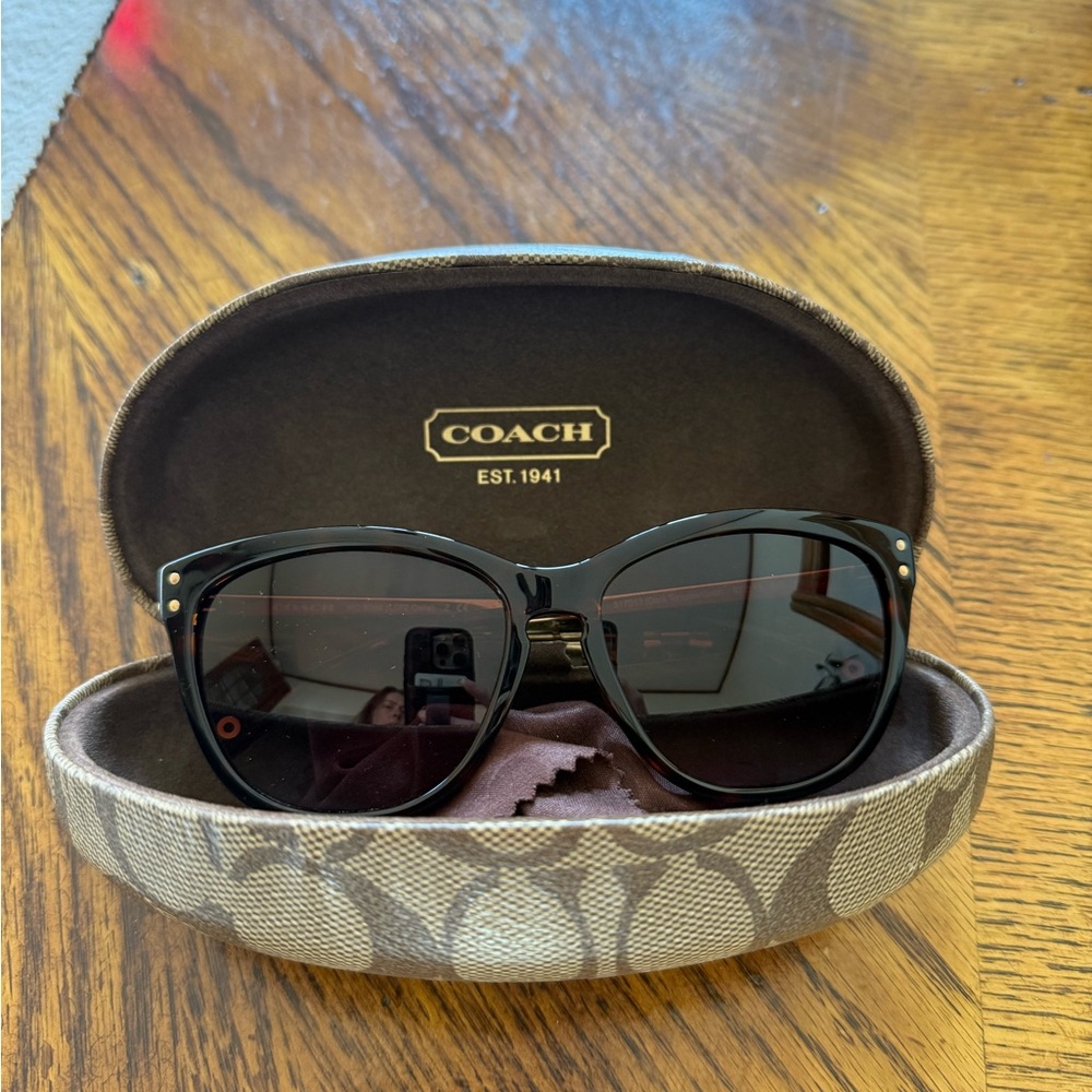 Coach Black Sunglasses with Brown Signature Case